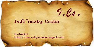 Ivánszky Csaba névjegykártya
